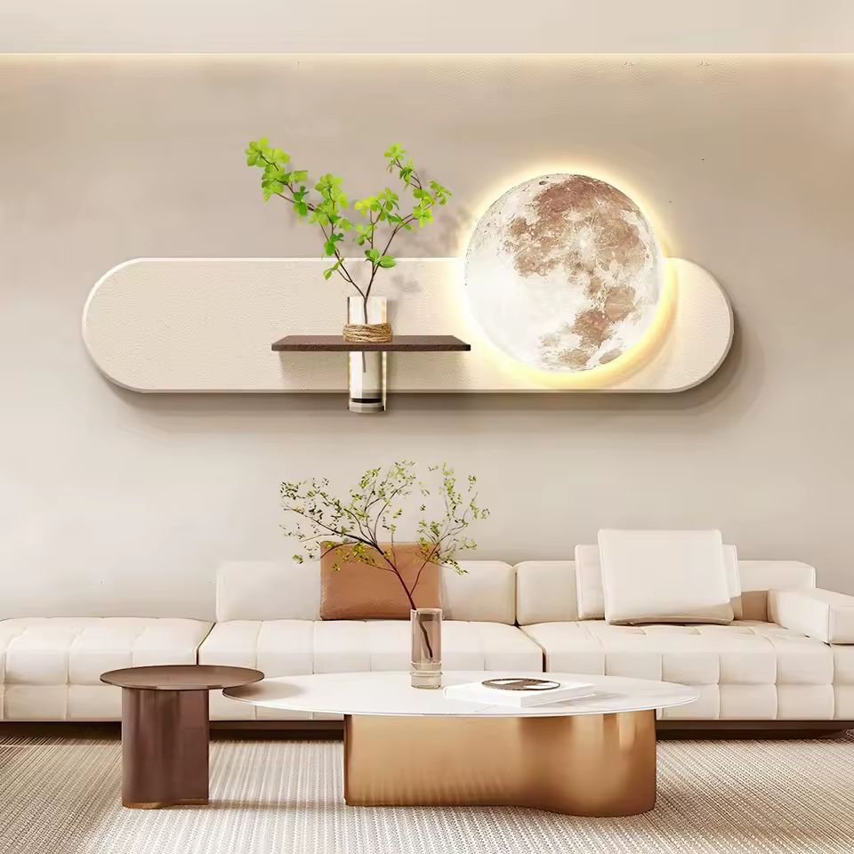 Décoration Murale 3D en Grès avec LED – Sculpture Design Élégante pour Intérieur - Décoration murale Zélor