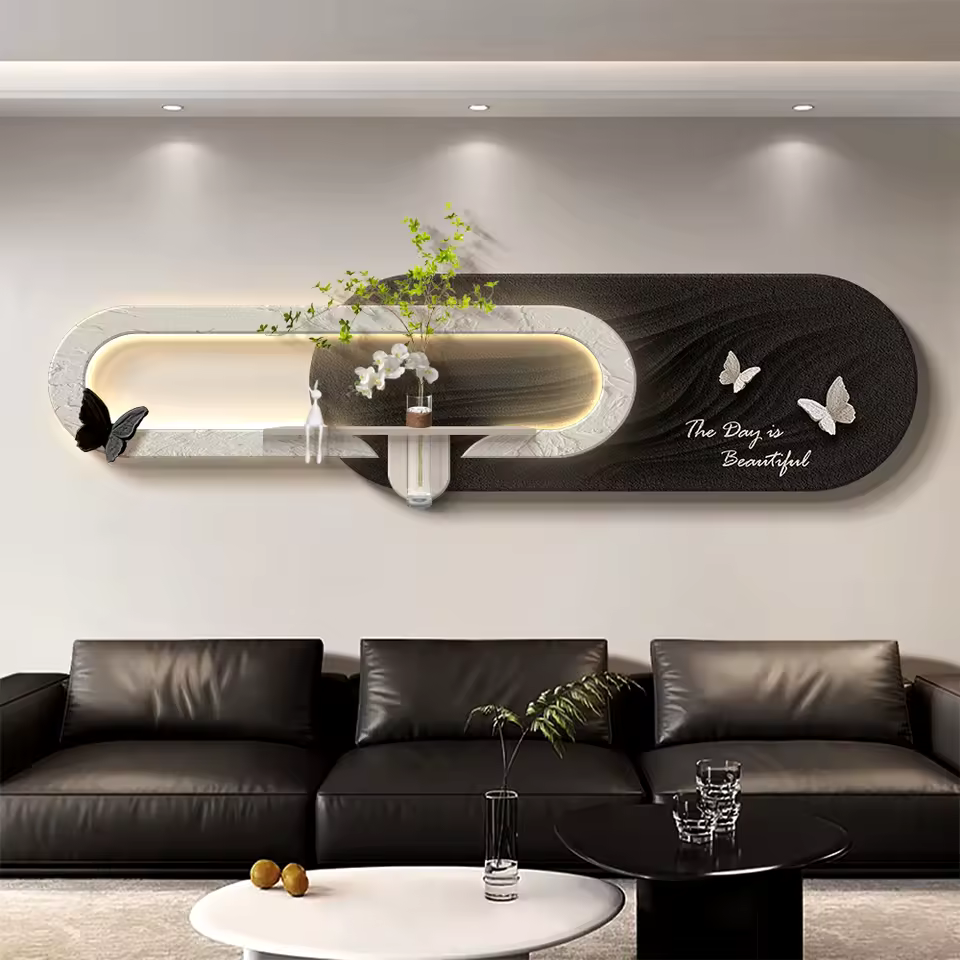 Décoration Murale 3D en Grès avec LED – Sculpture Design Élégante pour Intérieur - Décoration murale Zelor